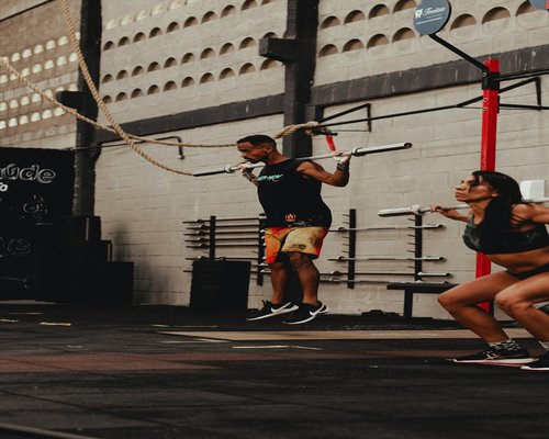 Group of people doing functional training exercises